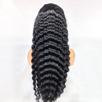 China Best Price Soft High Quality Lace Remy Brazilian Human Hair Natural Deep Wave Color Pre Plucked Lace Front Wigs for sale