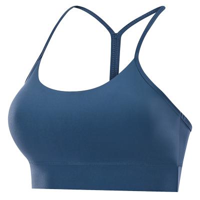 China High Quality Breathable Nylon Spandex Breathable Gym Yoga Running Bra Plus Size Women Custom Halter Neck Sports Bra for sale