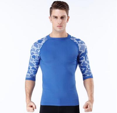 China Special Offer Round Neck Breathable Slim Fit Men's Round Neck Sports Yoga Clothes Tight Quick Dry Tops for sale