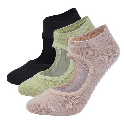 China High Quality Breathable Pilates Booties Yoga Backless Breathable Anti-Skid Booties Ankle Sports Non Slip Yoga Socks for sale