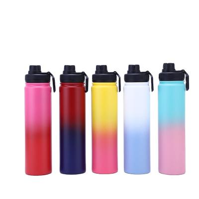 China Durable Sports Water Bottle Stainless Steel Vacuum Flask Double Wall Insulated Tumblers With Handle And Wide Mouth Lid For Hot Or Cold for sale