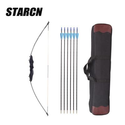 China Portable Youth Adults Archery Bow Bag Fiberglass Arrow Shake Recurve Straight Hunting Wooden Archery Set For Sale for sale