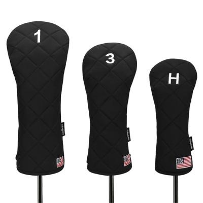 China Hot Selling Custom Driver / Fairway / Hybrid Embroidery Golf Headcovers Driver Cover for sale