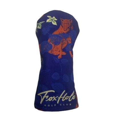 China Wood/Hybrid cloth fabric print design nylon driver/fairway headcover golf club covers custom made for sale