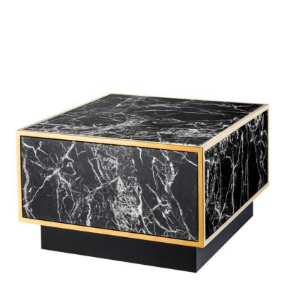 China 2022 new arrival new design black marquina marble modern marble table for living room furniture marble tables place for sale