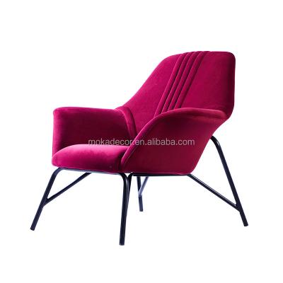 China 2022 Modern MOKA Lounge Chair Velvet Fabric Leisure Chairs With Lounge Chair for sale