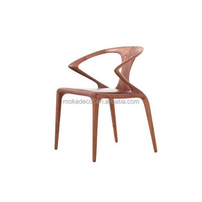 China Wholesale Luxury Good Quality Modern High End Solid Walnut Ash Leather Customized Seat Wood Chairs for sale