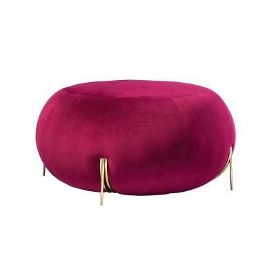 China New Style Portable Modern Multifunctional Velvet Moroccan Pouf For Living Room With Foot Stool for sale