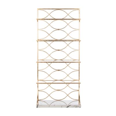 China 2022 Hot Sale Modern Gold Bamboo Steel Multi Functional Home Office Furniture Modern Floor Bookcase for sale