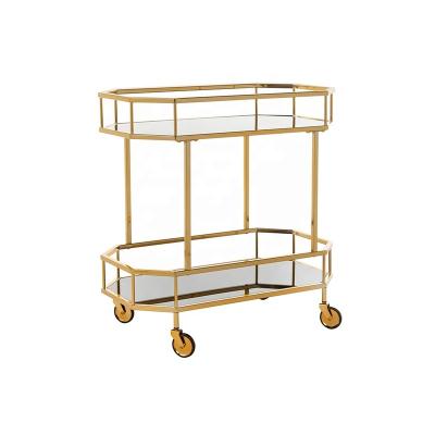 China 2022 Modern New Dining Room Furniture Trolley for Buffet Home Dining Trolley Wine Glass Rack with Four Wheels and Locks for sale