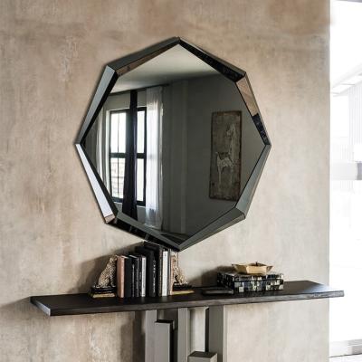 China 2022 Polygon Contemporary Decorative Custom Unique Design Creative Design Make Up Mirror With Black Mirror Series 4 For Bathroom Mirror for sale