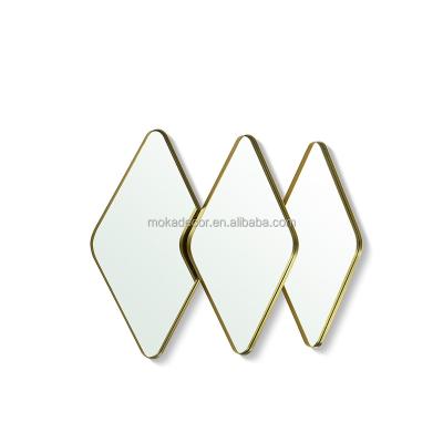 China 2022 hot sale special luxury newcomer modern chic trendy popular gold metal wall hanging decorative mirror for sale