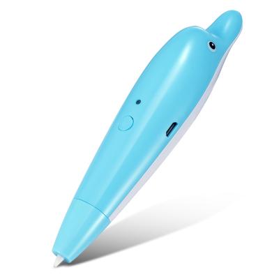 China Home Use Low Temperature 3d Pen Hot Selling Dolphin For Children 3d Drawing Pen for sale