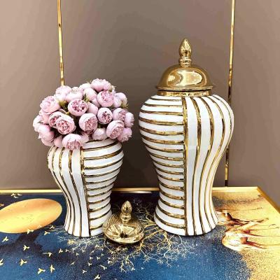 China European style Wholesale Custom gingell handmade ceramic ginger jar Decorative homegoods ginger jar for sale