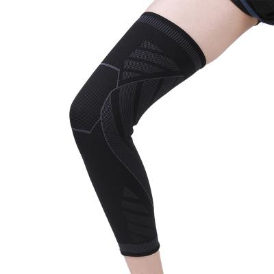 China Breathable Adjustable Elasticity Anti Slip Compression Knee Girdle Leg Calf Support Extra Long Sleeve For Basketball Arthritis Retraining for sale