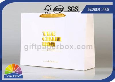 China Luxury European Style recycled paper shopping bags Euro Totes with Logo Gold Stamping for sale