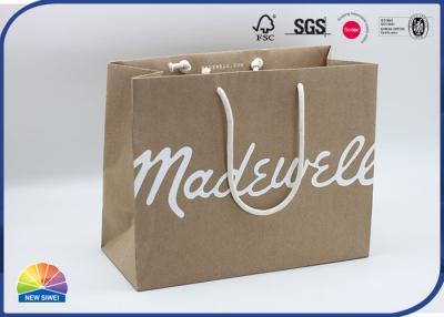 China Matte White Logo Kraft Paper-Taschen-Siebdruck-Druck-große Tasche für Kleid mit Seil zu verkaufen