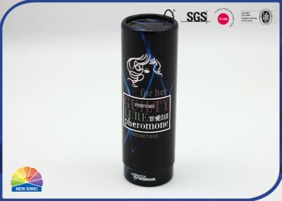 China Customizing Bulk Print Paper Packaging Tube Black Cardboard Cylinder Box OEM Logo for sale