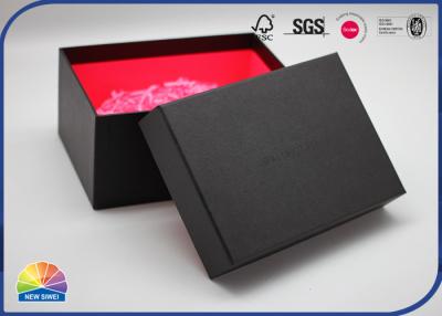 China Smooth PU Leather Finished Jewelry Paper Gift Box With Lids Recyclable Red Color for sale