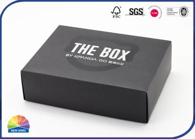 China Apparel & shoes Packaging 350gsm Black Card Paper Folding Box for sale