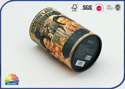 China Eco Friendly 157gsm Chrome Paper Tube Box Gift Packed Round Box for sale