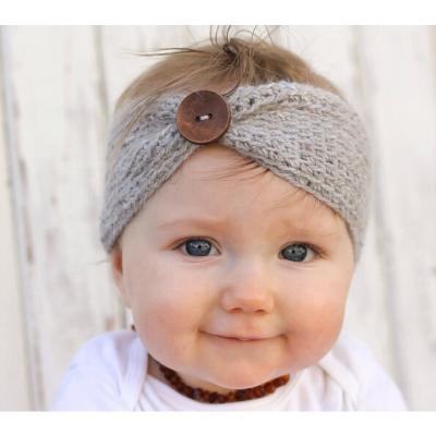 China Cloth Baby Knit Crochet Bow Headband Princess Hair Bands Winter Warm Kids Hair Accessories Girls Headdress for sale