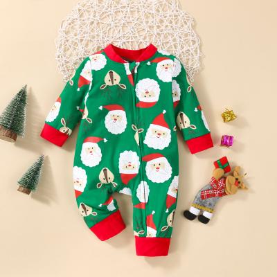 China Sleeveless Xman Baby Boys Christmas Rompers Newborn Zipper Jumpsuit for sale