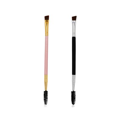 China Smudge Brush Eyebrow Brush Double Head Brush Custom OEM / ODM Makeup Brush for sale