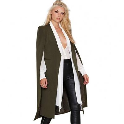 China Autumn and Winter Breathable Fashion Style Women's Coat Casual Cape Style Unbuttoned Shawl Breathable Anorak for sale