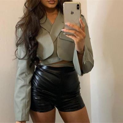 China 2021 Fashion Jacket Coat Fashion Top Women Ladies Clothing New Long Sleeve Double Layer Suit Breathable Tight Jacket Sexy Spring Jacket for sale