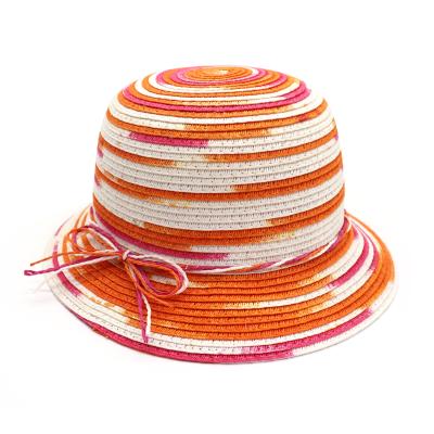 China Foldable Straw Hat Plain Wide Brim Women Beach Sunproof Bowknot Hat Summer Sun Hat OEM Customized Spring for sale