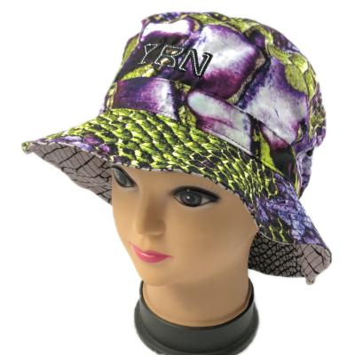 China Wide Brim Fisherman Custom Design Logo Cool Printed Bucket Hat Eco-Friendly Spring And Summer for sale