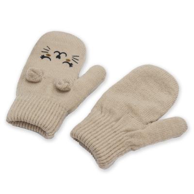 China Designer Custom Fuzzy Fur Cotton Warm Knitted Mittens Baby Kids Thermal Checked Animal Snow Hand Gloves Winter Gloves China for sale