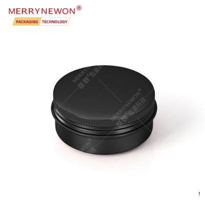 China Portable Aluminum Tin Box Food Grade Jars Cosmetic Recyclable Aluminum Black Packaging Container For Cosmetic Cream 20ml 20g Lip Balm for sale