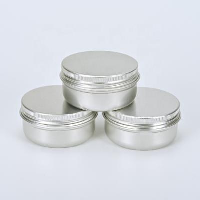 China 50ml Travel Luxury Silver Cosmetic Empty Candle Containers Aluminum Lotion Tin Jar for sale