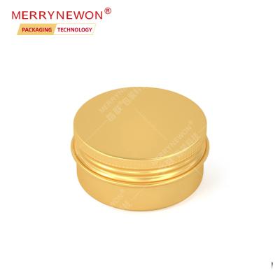 China Large cosmetic stock metal round aluminum tin cans with screw lid logo custom areusable packaging aluminum jar for cosmetic 10ml 10g for sale