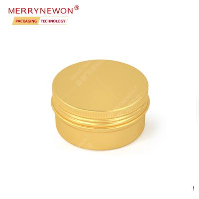 China Gold Cosmetic Seamless Recyclable Custom Round Logo Jar Tin Sealing Voucher Aluminum Box In Stock 15ml 15g 0.5oz for sale