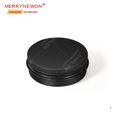 China Small Cosmetic Black Aluminum Tin Can With Sealed Screw Lids Travel Portable Metal Aluminum Jars For Cosmetic Lip Balm 30ml 30g 0.5oz for sale