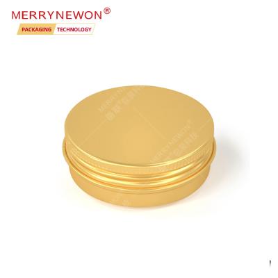 China Cosmetic Recyclable Custom Logo Aluminum Metal Packaging Container Round Tin Jar Gold Jar Box In Stock 30ml 30g 1oz for sale