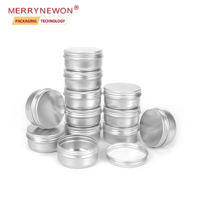 China Empty Cosmetic Recyclable Aluminum Sealed Packaging Tin Container Jars Stock 50g 50ml Cosmetic Metal Large Skin Cream Jars With Lids for sale