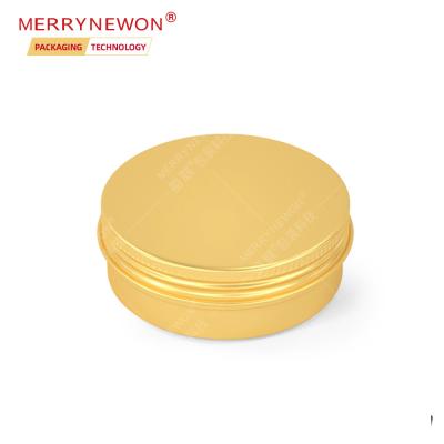 China Gold Cosmetic Aluminum Tin Can with Sealed Aluminum Jars 60ml 60g 2oz Lightweight Durable Screw Cap Container Packaging for sale