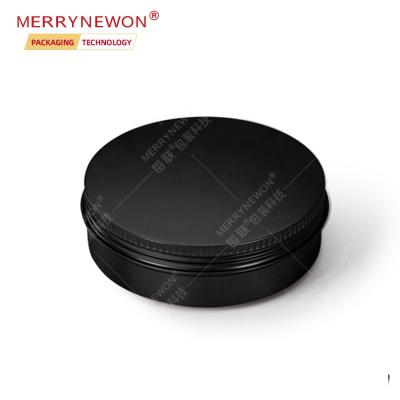 China Cosmetic Aluminum Tin Can Blacken Reusable Packaging Container With Lid Custom Logo Aluminum Jars For Cosmetic Cream Tea 100ml 100g 3oz for sale