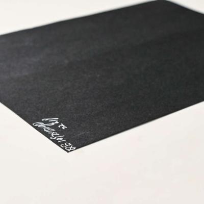 China Recycled Materials Black paper Slitting 150g  Double side laminate Black paperboardgrey back cardboard rigid board Packaging paper Paper sheet for sale