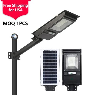 China FREE SHIPPING ROAD Control Ip65 Outdoor Waterproof 60w 100w All In One Integrated Led Solar Road Light for sale