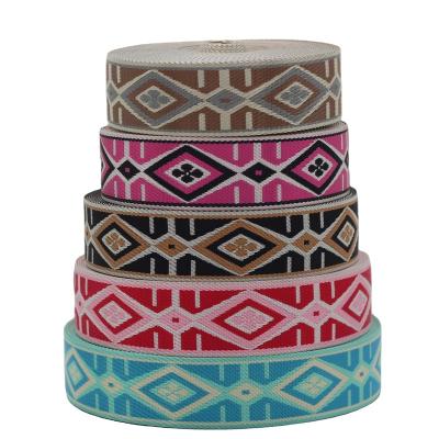 China Sustainable High Quality Ethnic Style Webbing 50mm Jacquard Belt Polyester Straps Eco - Friendly Webbing for sale