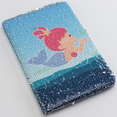 China Custom Thick Paper Cover Glitter Hard Cover Lined Notebook Notepad For Kids for sale