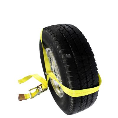 China Tie Goods 2021 New Sturdy and Suitable for Cars Polyester Webbing Ratchet Tie Strap Heat Lashing Flat Resi Down for sale