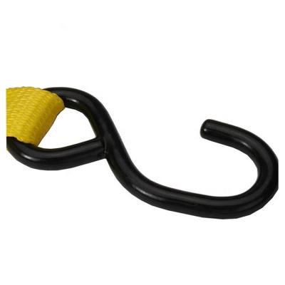 China Yellow 1 Inch Polyester High Quality Steel Handle Retractable Tie Down Tow Ratchet Custom Strap for sale