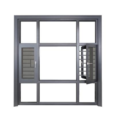 China Swing Double Glazed Windows Aluminum Window Fiberglass Fly Screen Casement Windows for sale