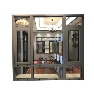 China Modern Design Wholesale Simple Tempered Screen Folding Glazed Sturdy Windproof Casement Windows for sale